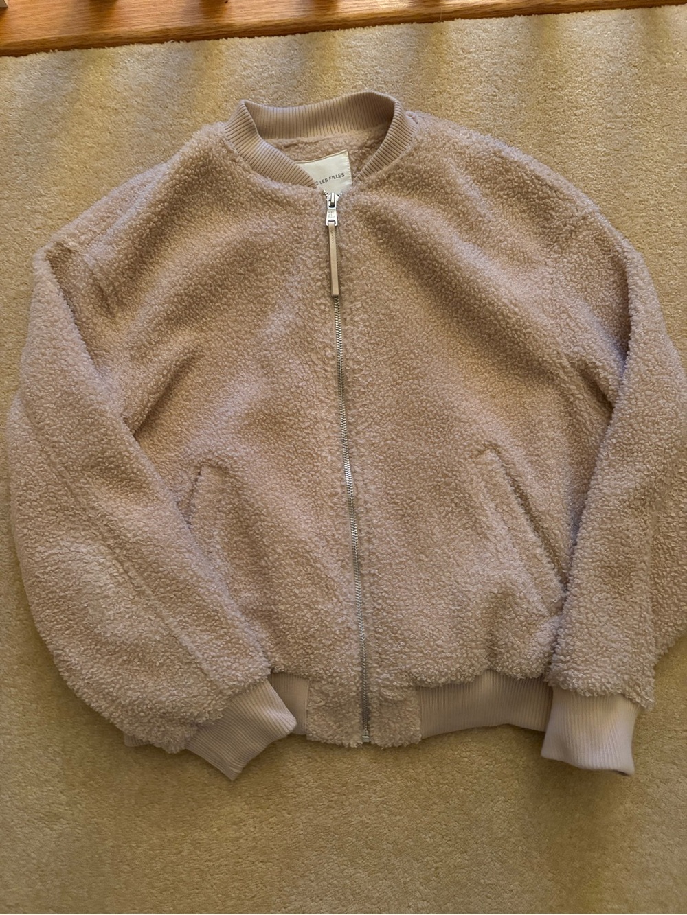 Avec Les Filles Beige Fleece Lined Jacket